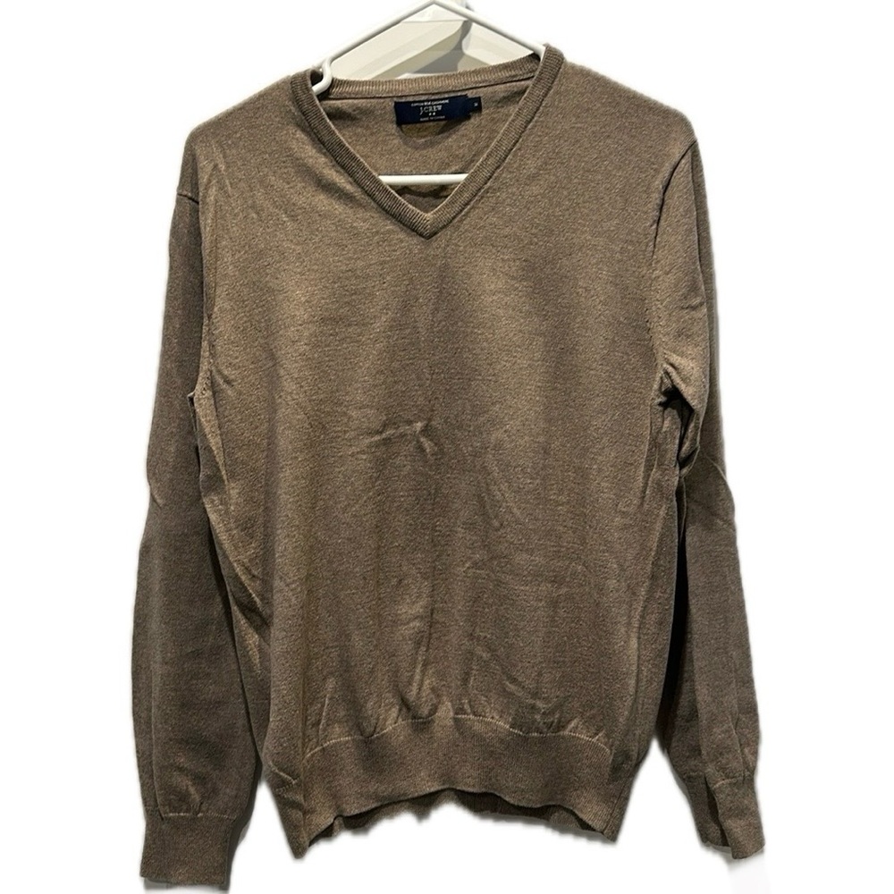 J Crew V-Neck Sweater. Cotton with Cashmere. Size:M Color:Brown